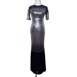 NWT Vicky and Lucas navy ombre sequin maxi dress